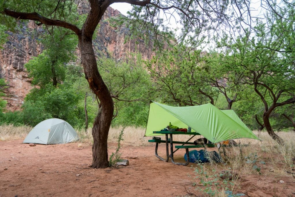 campsite at havasu falls campground