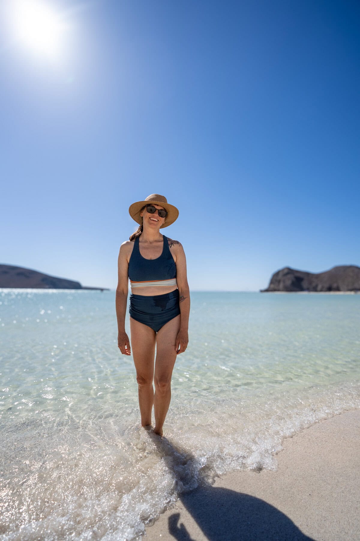 Kristen Bor wearing a Nani swimsuit in baja