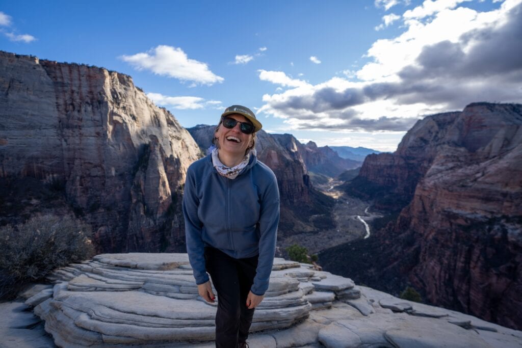 Kristen Bor on the top of Angel's Landing