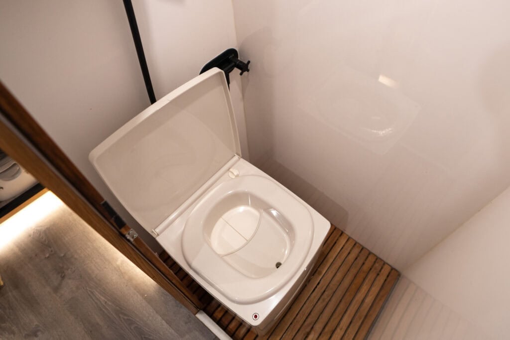 Cuddy Lite toilet in a camper
